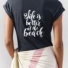Ladies round neck tee – Black