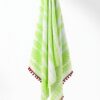 Meraki Cotton Blend Sarong – Light Acid Green with Magenta rim